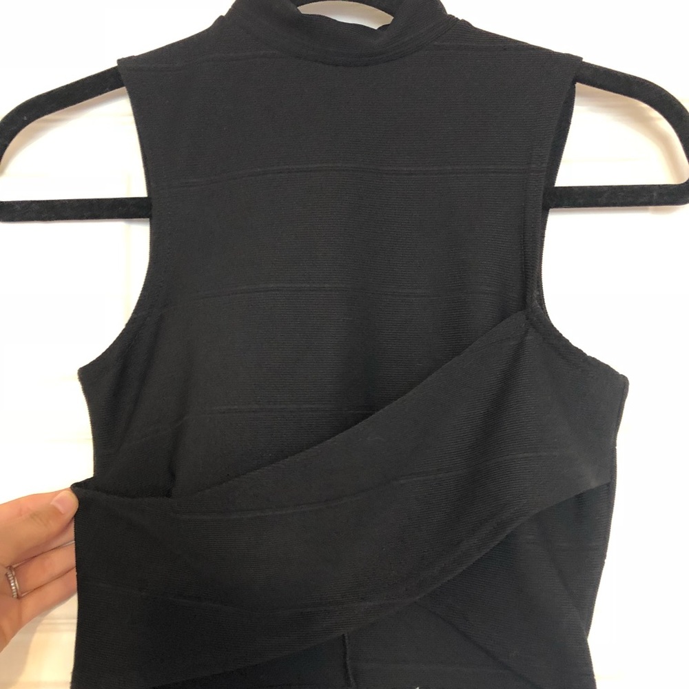 Missguided Black Crop Top (matching skirt listed)